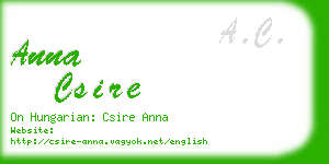 anna csire business card